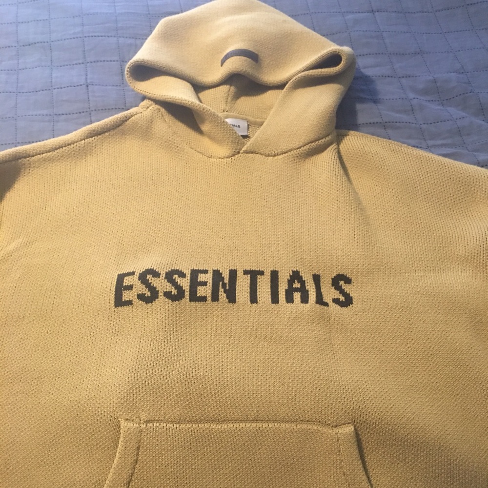 Fear of God Essentials woven hoodie Khaki size XL